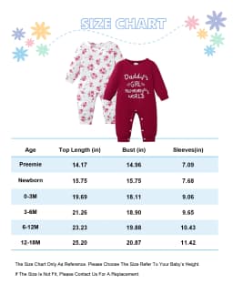 KIMI BEAR 12 Months Infant Baby Girl Romper 18 Months Clothing 2 Packs Long Sleeves Floral Letter Bodysuit One-piece Jumpsuit 2pcs Clothes Red - Thumbnail 3