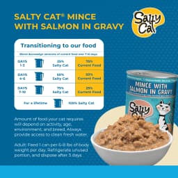 (6 pack) Salty Cat Minced Salmon Flavor in Gravy Wet Cat Food, 13 oz Can - Thumbnail 7