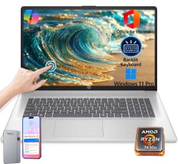HP 17.3" HD+ Touchscreen Laptop, AMD Ryzen 5 7430U, 16GB RAM, 512GB SSD, Windows 11 Pro, Backlit Keyboard, AI Copilot - Thumbnail 1