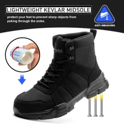 Sogetch Steel Toe Boots for Men Women Comfortable Lightweight Work Boots Indestructible Safety Shoes - Thumbnail 3