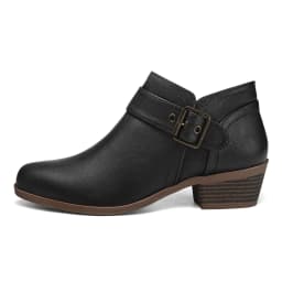 Pennysue Women Low Chunky Stacked Heel Boots Black Pu Side Zipper Ankle Booties 8M - Thumbnail 4
