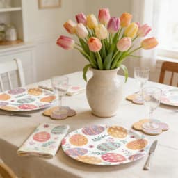 DAMAI 16 Pcs 7 inchs Easter Day Paper Plates - Colorful Eggs Pattern Disposable Dinnerware for Spring Celebrations Picnic Favors(7 inchs Paper Plates) - Thumbnail 4