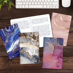 5 x 8 Field Book Set - Line Text / Combo Marble Covers - Thumbnail 4