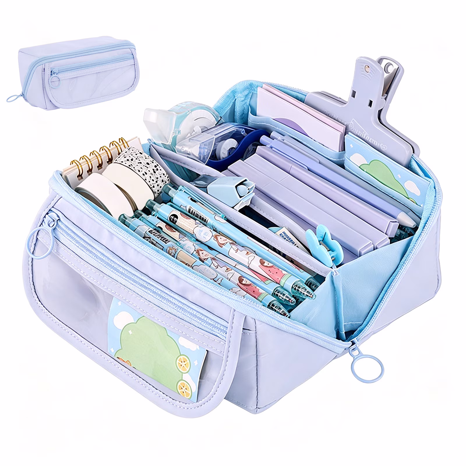 Pencil Case Large Capacity Pencil Pouch for Organisation Zipper Pencil Bag - Thumbnail 1