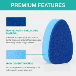 DIYMAG 1 Dish Wand and 24 Refill Replacement Sponge Heads, Non Scratch Dishwand Refills Handle, Dish Wand Refill Pack, Heavy Duty Replacement Sponge - Thumbnail 2