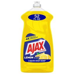 Ajax Ultra Liquid Dish Soap, Super Degreaser, Mess-Free, Easy-Flip Cap, Lemon Scent, 52 fl oz - Thumbnail 1