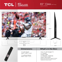 TCL 65" S Class 4K UHD HDR Smart Google TV (New) - 65S571G - Thumbnail 2