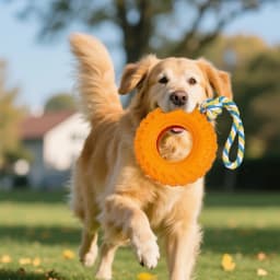 Natural Rubber Dog Tire Chew Toy, Treat Dispensing Dental Teething Toy, Interactive Tug of War Enrichment Toy for Dogs Boredom Relief - Thumbnail 9