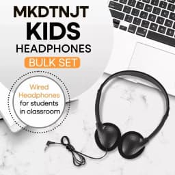 RHEA- Kids Headphones Bulk 5 Pack For School Classroom Student,Black Wholesale Childre - Thumbnail 2