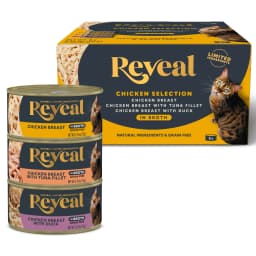 Reveal Natural Wet Cat Food, Chicken in Broth Variety Pack, 8 x 2.47oz - Thumbnail 1