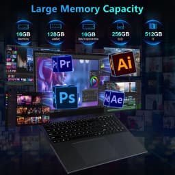 Golzer 17.6 Inch Laptop 16GB RAM 640GB Storage, Windows 11 Student laptop, 4-Core Intel CPU, 100% sRGB FHD Display - Thumbnail 5
