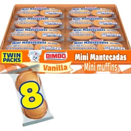 Bimbo Mini Mantecadas Vanilla Muffins, 8 twin packs, Mini Muffins, 17.6 oz Multipack - Thumbnail 1