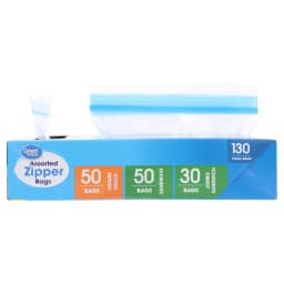 Great Value Assorted Zipper Bags Variety Pack, 130 Count - Thumbnail 5