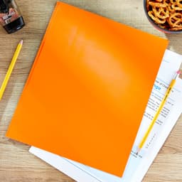 Pen+Gear Letter Size 3-Prong Paper Folder, 9.5" x 11.5", Orange - Thumbnail 2