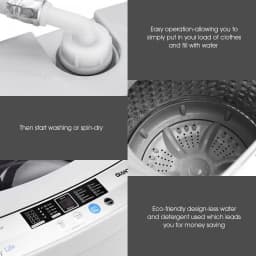 Portable Compact Washing Machine 1.28 Cu.ft Spin Washer Drain Pump 8 Water Level - Thumbnail 6