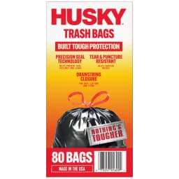 Husky 30 Gallon Large Drawstring Trash Bags, 80 Bags - Thumbnail 7