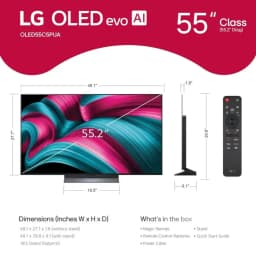 LG OLED55C5KIT1 OLED evo AI 4K Smart TV w/A9 Gen8, 144Hz, Dolby Vision/Atmos, HDR10, AI Upscaling, Alexa + UAX 4K HDMI - Thumbnail 2