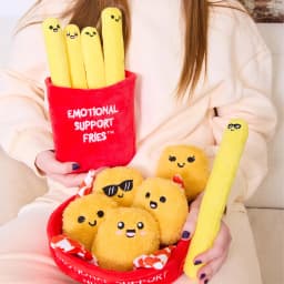 Emotional Support Pals Nuggets, 5 Chicken Nugget Plush Toys with Carrying Basket, Back to School Desk Accessories - Thumbnail 5