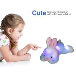 Colorful Illuminated Bunny Plush For Kids Night Light Sleep Aid Soft Fabric Size 13.78X3.15X1.57 Inches Comfort Toy 0.55 Lb Battery Operated - Thumbnail 6