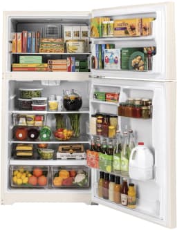 Ge Gte22jtnr 33" Wide 21.9 Cu. Ft. Energy Star Rated Top Mount Refrigerator - Beige - Thumbnail 2