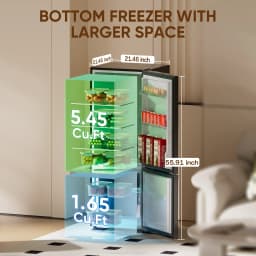 Upstreman 7.1 Cu.ft Bottom Freezer Refrigerator, 2 Door Kitchen Fridge Large Apartment Refrigerator Garage Ready Refrigerator, BM71 Black - Thumbnail 8
