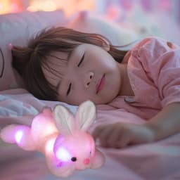 Pink Light Up Rabbit Plush Toy For Children Bedtime Companion Glow Feature Size 13.78X3.15X1.57 Inches Safe Material 0.55 Lb Soothing - Thumbnail 2