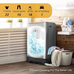 Portable Washing Machine 17.7 lbs Full Automatic Washer and dryer Machine with 10 Programs & 8 Water Levels Lavadora for Apartment,Bathroom,RV, Gold - Thumbnail 3