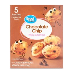 Great Value Chocolate Chip Mini Muffins, 8.25 oz (5 count) - Thumbnail 1