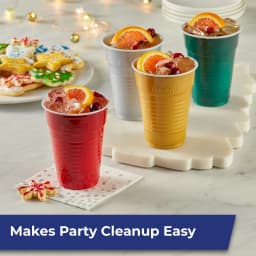 Hefty Party On Disposable Plastic Party Cups, Holiday Assorted Colors, 16 oz., 100 Count - Thumbnail 5