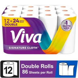 Viva Signature Cloth Paper Towels, 12 Double Rolls, 86 Sheets per Roll - Thumbnail 1