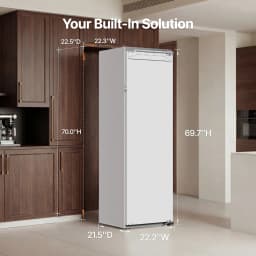 Ca'Lefort 22 Inch Panel Ready Refrigerator,Built-In All-Refrigerator with Adjustable Shelves & Crisper Drawers for Kitchen & Home Bar (Panel Not - Thumbnail 8