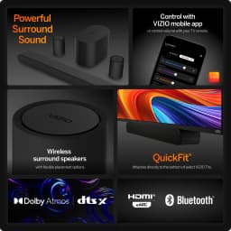 VIZIO 4.1 Soundbar with Dolby Atmos, Wireless Surround Speakers & Compact Subwoofer, QuickFit Compatible (SV410XW-0905) - Thumbnail 2