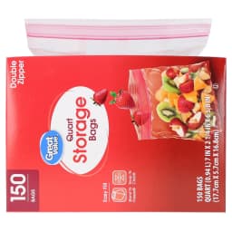 Great Value Double Zipper Quart Storage Bag, 150 Count - Thumbnail 4