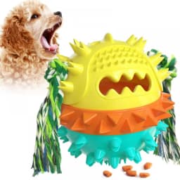 Dog Teething Toys Ball Non Toxic Durable Dog IQ Puzzle Chew Toys for Puppy Small Large Dog Teeth Cleaning/Chewing/Playing/Treat Dispensing Dog Toys - Thumbnail 3