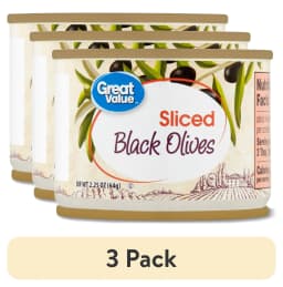 (3 pack) Great Value Sliced Black Olives, 2.25 oz - Thumbnail 1