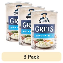(3 pack) Quaker Original Quick 5-Minute Grits, Shelf-Stable, 24 Oz Canister - Thumbnail 1