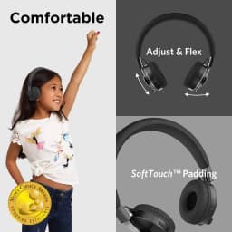 RHEA- Lilgadgets Untangled Pro Wireless Bluetooh Black, On-Ear Kids Headphones - Thumbnail 6