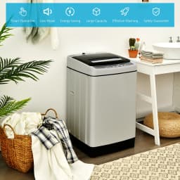Costway Full-Automatic Washing Machine 1.5 Cu.Ft 11 LBS Spin Dryer Gray - Thumbnail 3