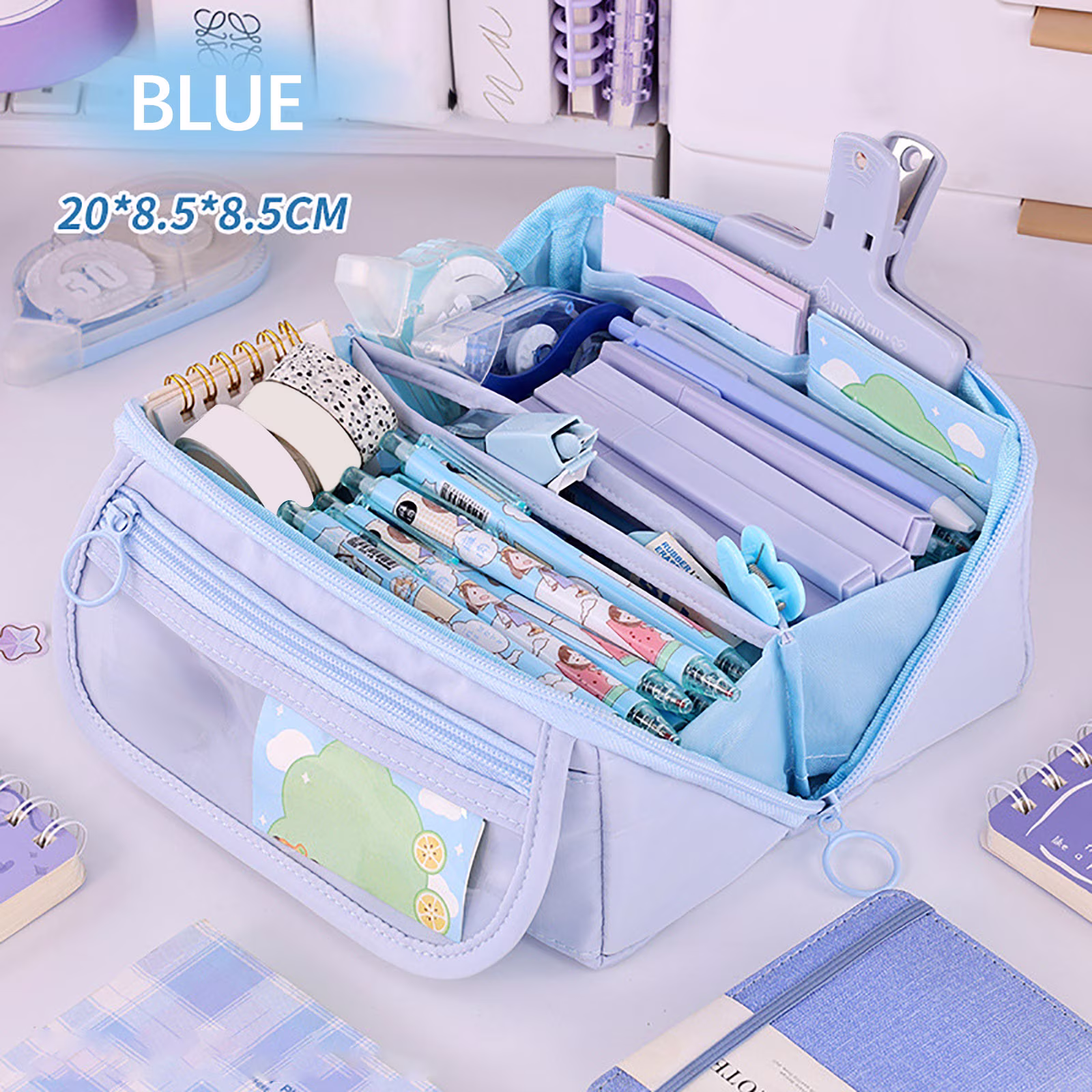 Pencil Case Large Capacity Pencil Pouch for Organisation Zipper Pencil Bag - Thumbnail 5