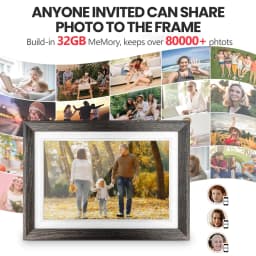 Jazeyeah 10.1 inch Digital Picture Frame 32GB Memory Wood Wifi Smart Frameo Digital Frame IPS Touch Screen Share Photos and Videos Supports Micro SD - Thumbnail 6