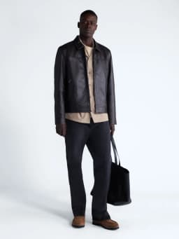 Free Assembly Men's Leather Jacket with Zip Pockets, Sizes XS-2XL - Thumbnail 3