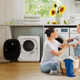 Costway 800W Electric 1.5 cu.ft Compact Drying Machine with Stainless Steel Tub 5 Modes - Thumbnail 2