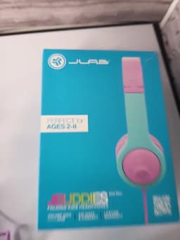 RHEA- Jbuddies Folding Gen 2 Kids Headphones Wired (Purple/Teal) Damaged Box - Thumbnail 3