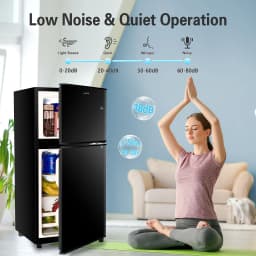 3.5 Cu.Ft Compact Mini Fridge with Freezer, 2-Door Small Refrigerator with 7-Level Thermostat & Removable Shelves for Kitchen, Dorm, Apartment, Bar - Thumbnail 6