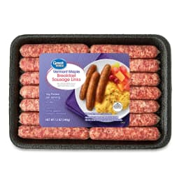 Great Value Uncooked Vermont Maple Breakfast Pork Sausage Links, 12 oz Package - Thumbnail 1