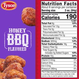 Tyson Any'tizers Honey BBQ Boneless Chicken Bites, 24 oz (Frozen, Fully Cooked) - Thumbnail 8