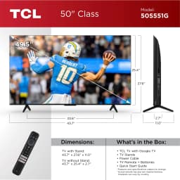 TCL 50” Class S5 (50S551G) 4K UHD HDR LED Smart TV with Google TV (NEW 2024) - Thumbnail 12