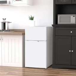 Resenkos 3.2 Cu.Ft Mini Fridge with Freezer, Shelf and Reversible Door for Bedroom, Dorm, Home Office, Energy Efficient, White - Thumbnail 5