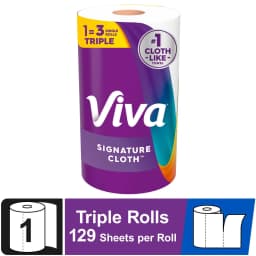 Viva Signature Cloth Paper Towels, 1 Triple Roll, 129 Sheets per Roll - Thumbnail 1