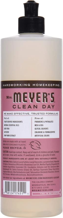 Mrs. Meyer's Clean Day Liquid Dish Soap, Rosemary, 16 Ounce Bottles, 3pk - Thumbnail 4
